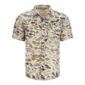 Simms Challenger Short Sleeve Shirt Men's in Ghost Camo Stone